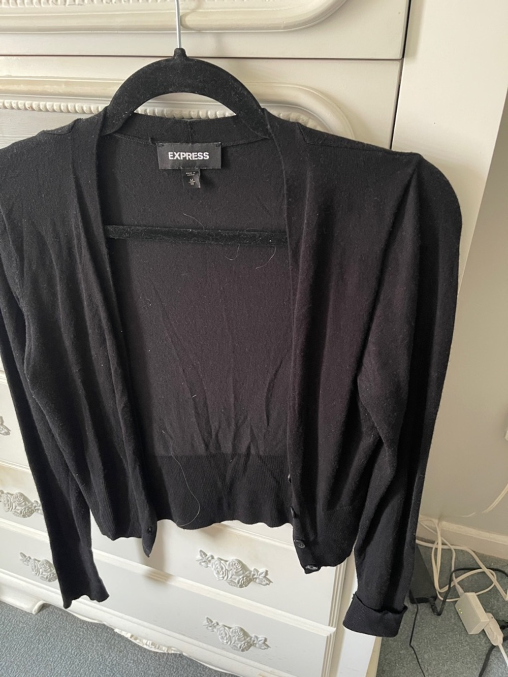 Express Black Open-Front Cardigan